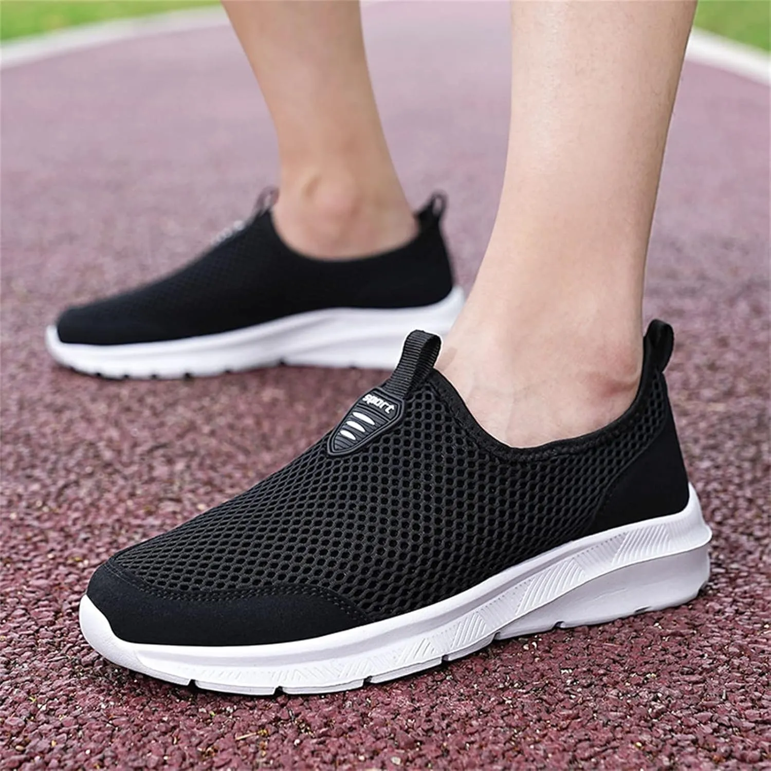 Men's Mesh Sneakers Mens Slip On Sneakers Wide Width Waterproof Shoes for Women Comfortable Dressy Slip on Loafers for Men Black Sneakers for Women