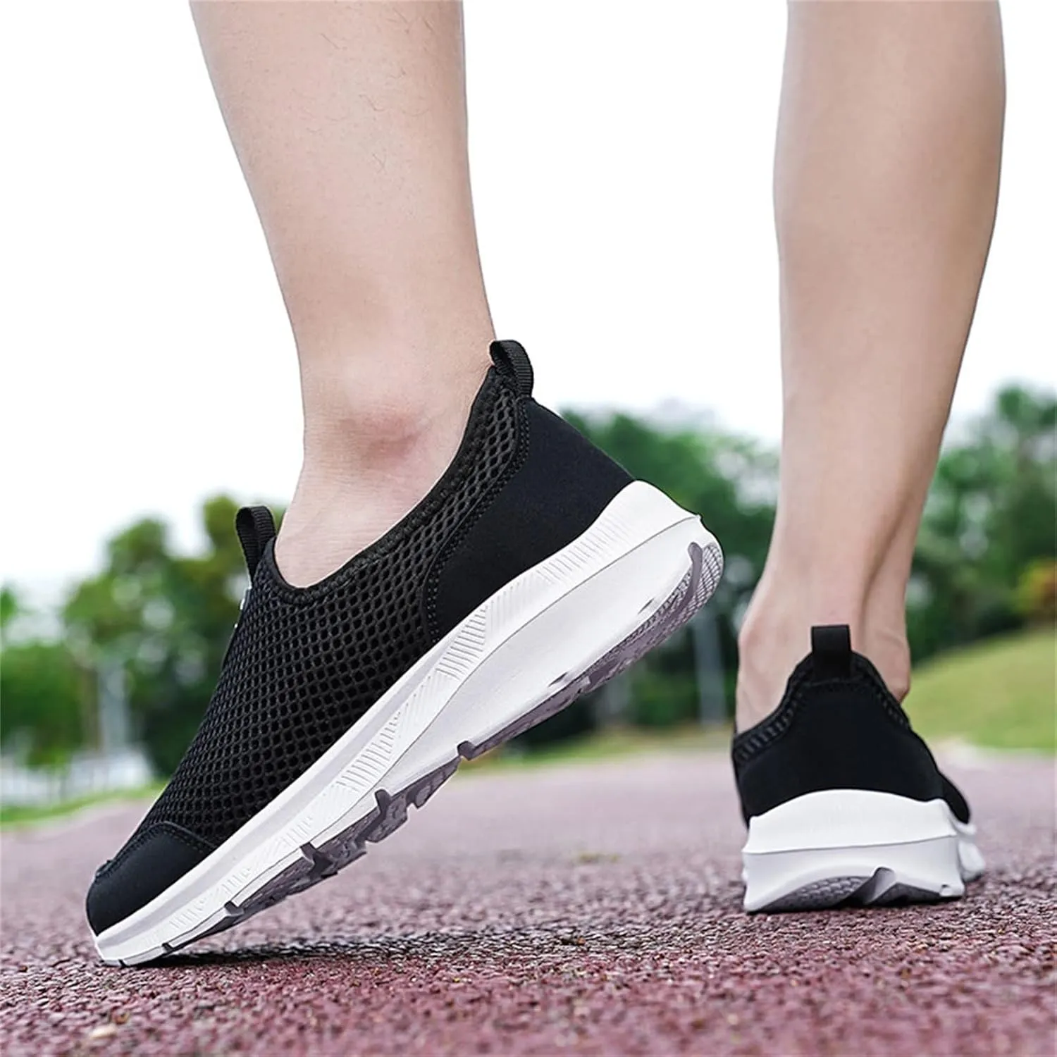 Men's Mesh Sneakers Mens Slip On Sneakers Wide Width Waterproof Shoes for Women Comfortable Dressy Slip on Loafers for Men Black Sneakers for Women