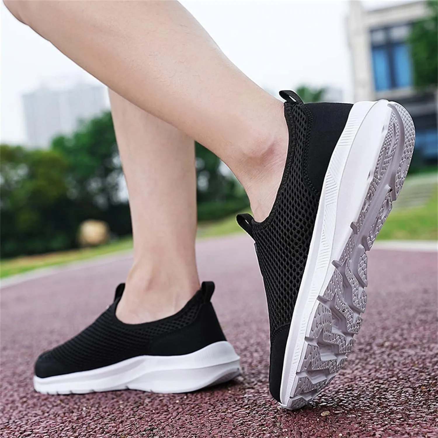Men's Mesh Sneakers Mens Slip On Sneakers Wide Width Waterproof Shoes for Women Comfortable Dressy Slip on Loafers for Men Black Sneakers for Women
