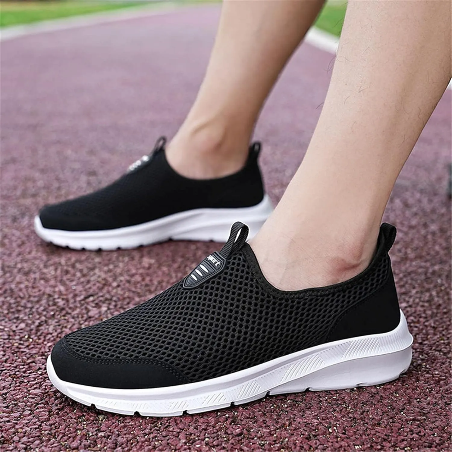 Men's Mesh Sneakers Mens Slip On Sneakers Wide Width Waterproof Shoes for Women Comfortable Dressy Slip on Loafers for Men Black Sneakers for Women