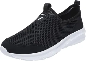 Men's Mesh Sneakers Mens Slip On Sneakers Wide Width Waterproof Shoes for Women Comfortable Dressy Slip on Loafers for Men Black Sneakers for Women