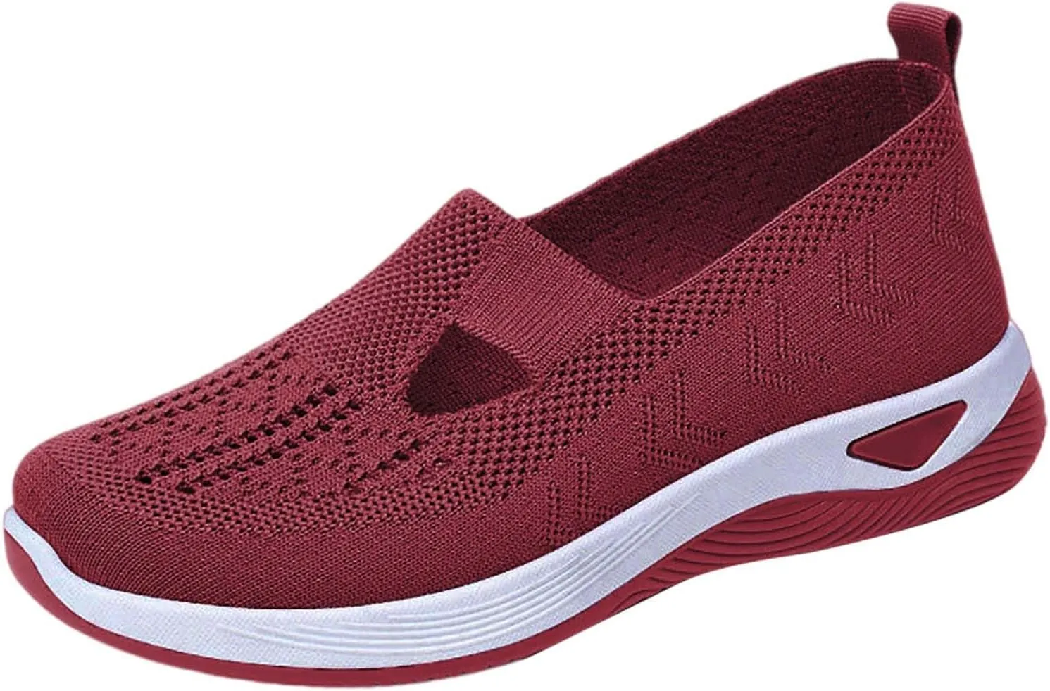 Orthopedic Shoes for Women Breathable Soft Slip On Slip On Shoes Women Mesh Casual Tennis Shoes Platform Sneakers Red Tennis Shoe Trainers Shoe