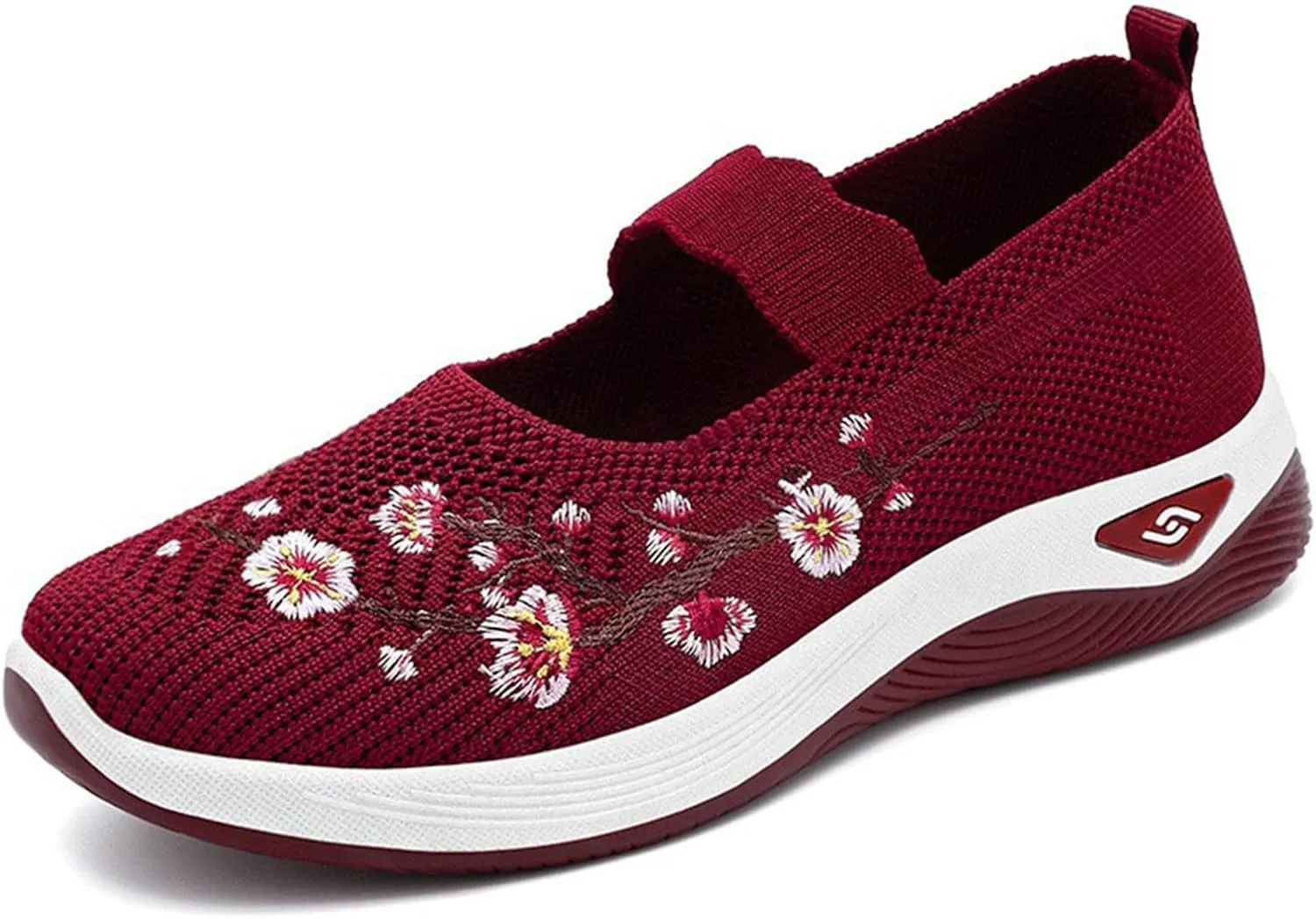 Orthowalk Shoes for Women Wide Width Breathable Walking Shoes Comfortable Slip on Sneakers Arch Support Woven Mesh Breathable Soft Shoe Wide Footwear Comfort Non Slip Work Sneaker