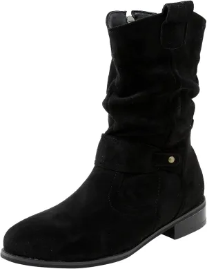 peqiut Womens Cowboy Boots Suede Wedge Heel Wide Calf Cowboy Boots Women Warm Comfortable Snow Womens Boots