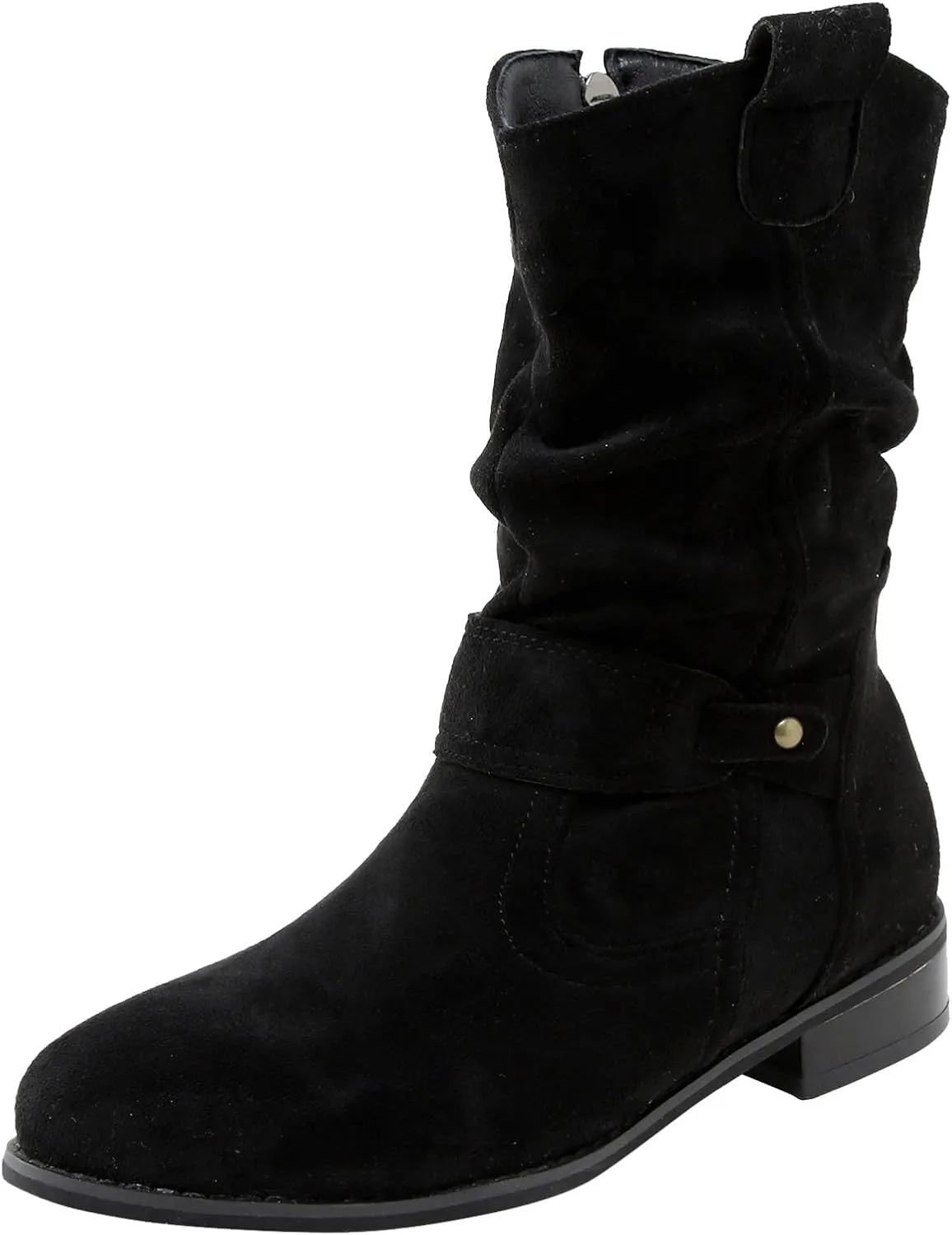 peqiut Womens Cowboy Boots Suede Wedge Heel Wide Calf Cowboy Boots Women Warm Comfortable Snow Womens Boots