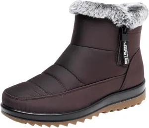 peqiut Womens Snow Boots Winter Snow Cotton Shoes Velvet Flat Winter Ankle Boots Lightweight Short Outdoor Booties Comfort