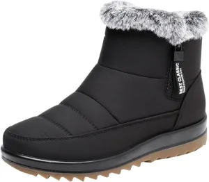 peqiut Womens Snow Boots Winter Snow Cotton Shoes Velvet Flat Winter Ankle Boots Lightweight Short Outdoor Booties Comfort