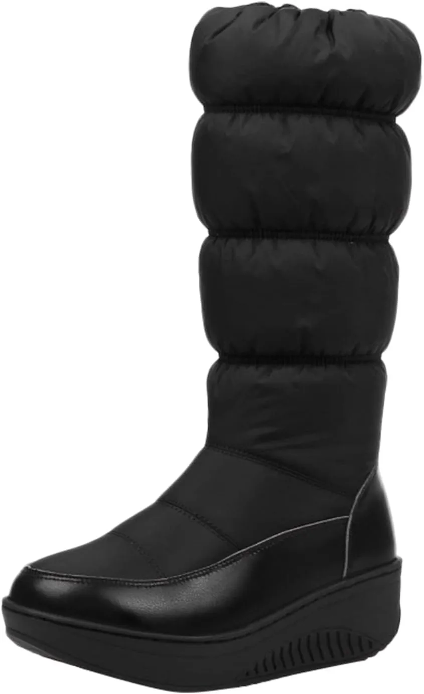 peqiut Womens Snow Boots Winter Snow Shoes Cotton Round Toe Winter High Boots Lightweight Outdoor Booties Comfort