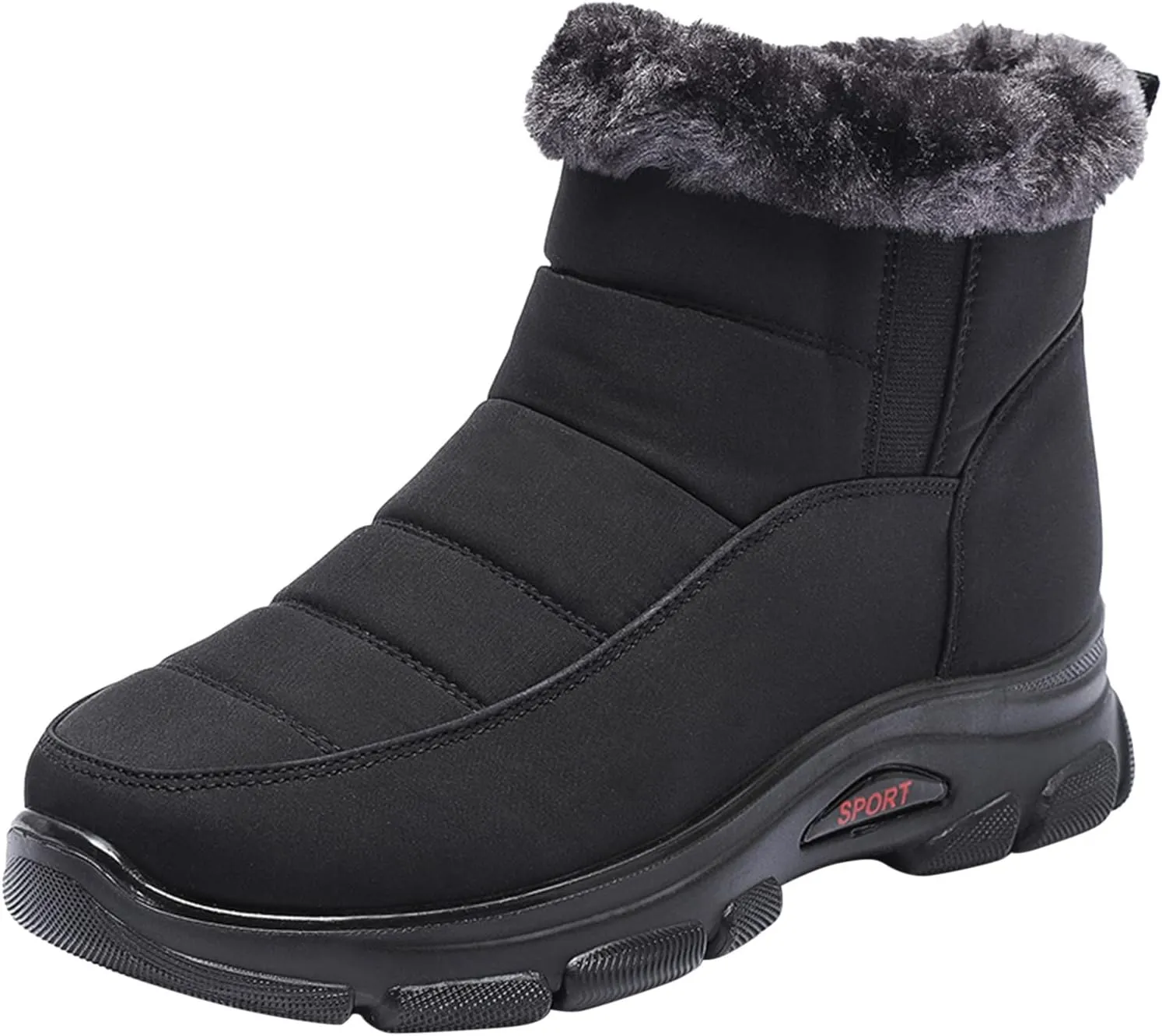 peqiut Womens Snow Boots Winter Snow Shoes Fuzzy Flat Bottomed Winter Ankle Boots Lightweight Outdoor Booties Comfort