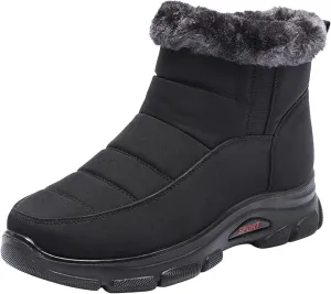 peqiut Womens Snow Boots Winter Snow Shoes Fuzzy Flat Bottomed Winter Ankle Boots Lightweight Outdoor Booties Comfort