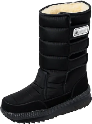 peqiut Womens Snow Boots Winter Snow Shoes Non Slip Fashion Winter Ankle Boots Lightweight Outdoor Booties (Black, 8)