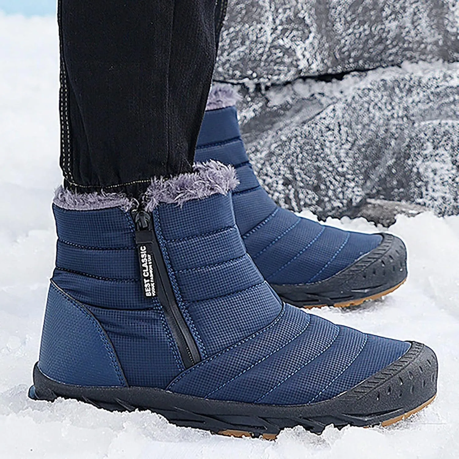 peqiut Womens Snow Boots Winter Snow Shoes Non Slip Leisure Ankle Boots Walking Sports Booties with Arch Support Comfort