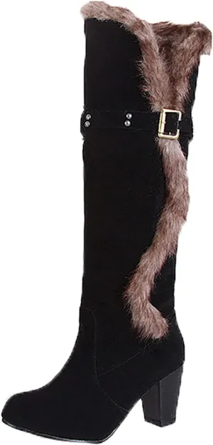 peqiut Womens Snow Boots Winter Snow Shoes Round Toe Thick Heel Winter Ankle Boots Ladies Lightweight Booties Comfort