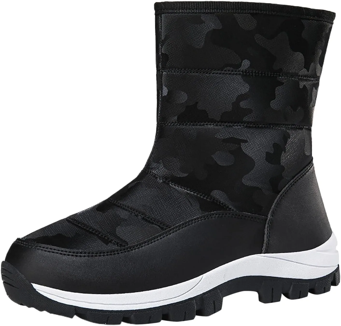 peqiut Womens Snow Boots Winter Snow Shoes Solid Color Wide Width Warm Winter Ankle Boots Cotton Warm Outdoor Booties Comfort