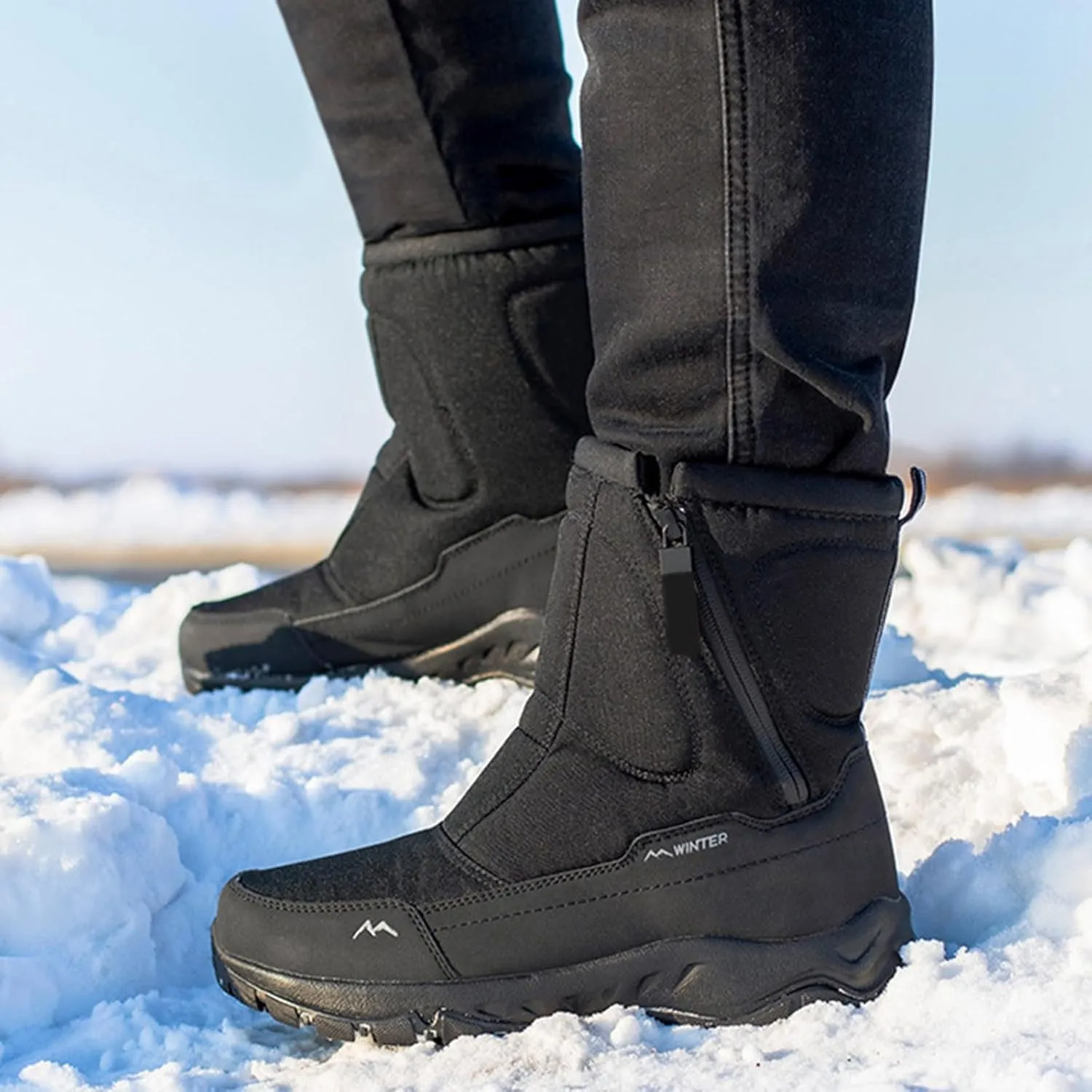 peqiut Womens Snow Boots Winter Snow Shoes Thickened Couples Winter Ankle Boots Fashion Short Outdoor Booties Comfort