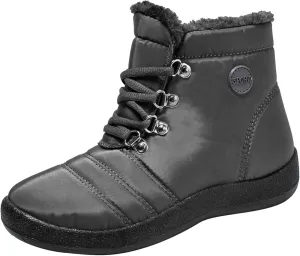 peqiut Womens Snow Boots Winter Snow Shoes Velvet Flat Lace Up Warm Winter Ankle Boots Non Slip Sport Outdoor Booties Comfort