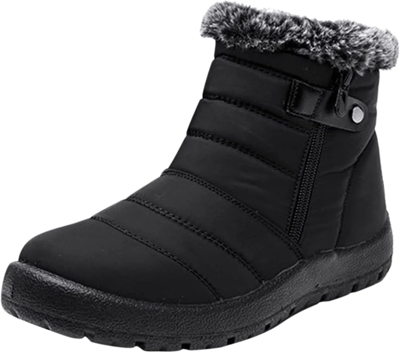peqiut Womens Snow Boots Winter Snow Shoes Velvet Flat Winter Ankle Boots Lightweight Short Outdoor Booties Comfort