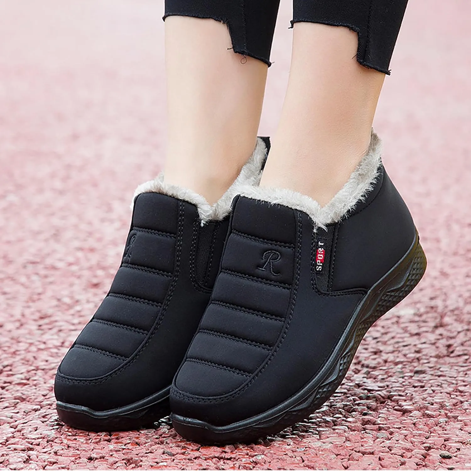 peqiut Womens Snow Boots Winter Snow Shoes Velvet Thickened Cotton Winter Ankle Boots Ladies Lightweight Booties Comfort