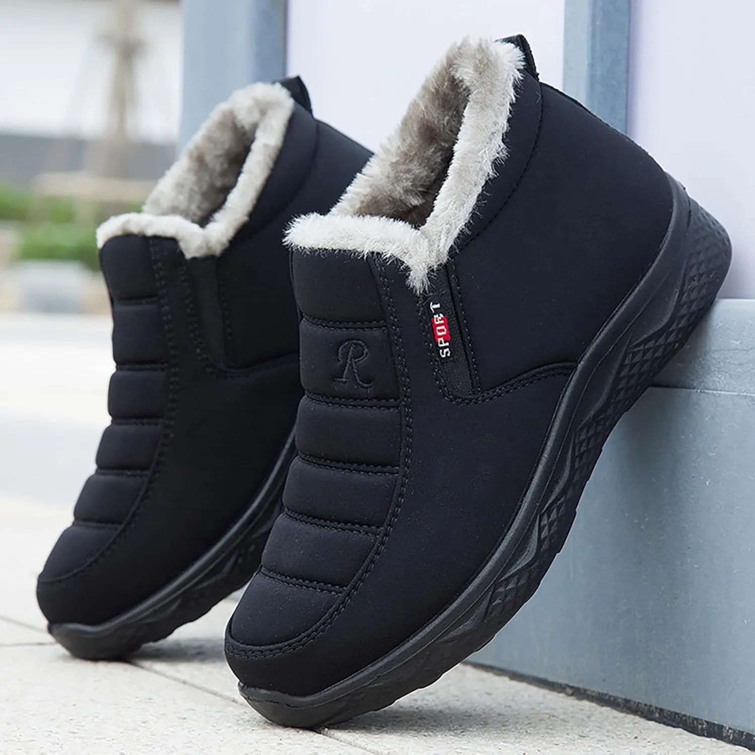 peqiut Womens Snow Boots Winter Snow Shoes Velvet Thickened Cotton Winter Ankle Boots Ladies Lightweight Booties Comfort
