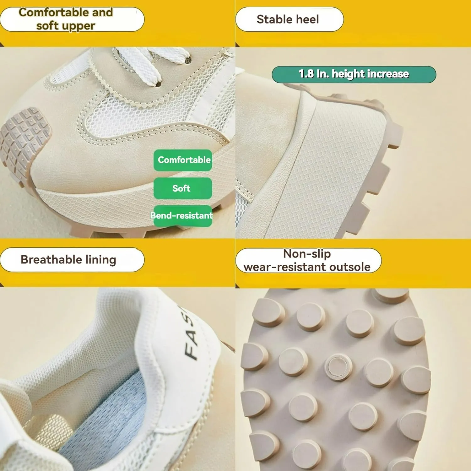 Retro Chunky Platform Sneakers Women Y2K Aesthetic 1.8" Height Increase Breathable Mesh Summer Dad Shoes Casual Outfit Walking Shoes