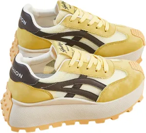 Retro Chunky Platform Sneakers Women Y2K Aesthetic 1.8" Height Increase Breathable Mesh Summer Dad Shoes Casual Outfit Walking Shoes