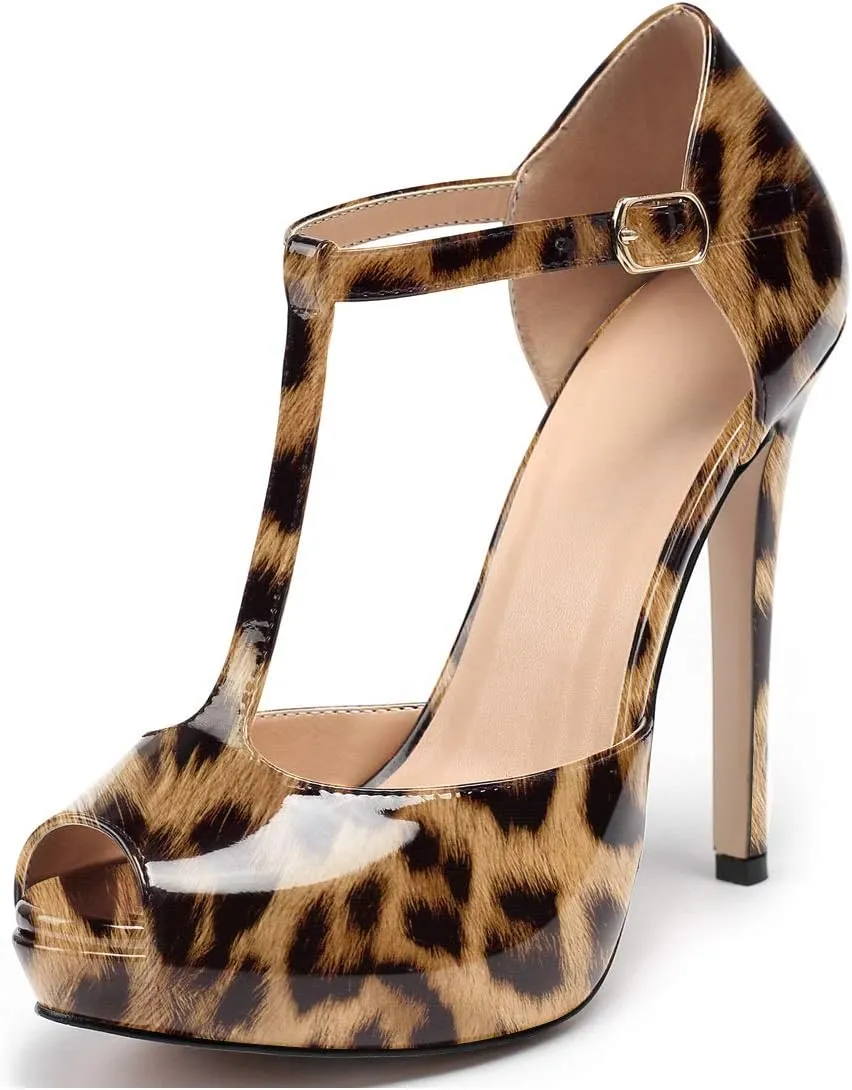 SAMMITOP Women's Platform High Heels Ankle Strap Sandals Mary Jane Platform Pumps Shoes