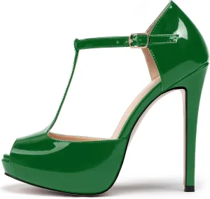 SAMMITOP Women's Platform High Heels Ankle Strap Sandals Mary Jane Platform Pumps Shoes