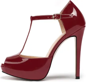 SAMMITOP Women's Platform High Heels Ankle Strap Sandals Mary Jane Platform Pumps Shoes