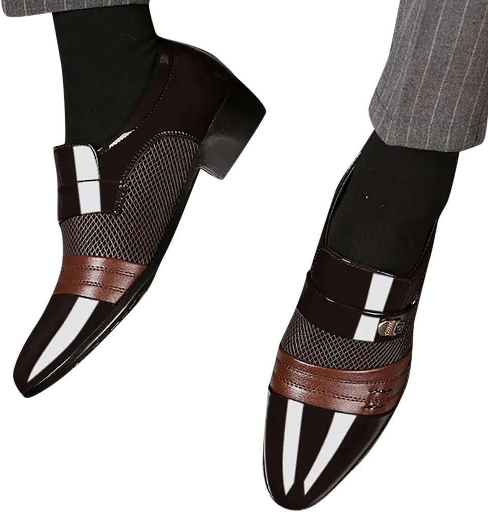 Shoe Men Leather Comfortable Suit Casual Business Wedding Shoes Male Shoes Men's leather shoes Non Slip Shoes for Men Leather, 6.5