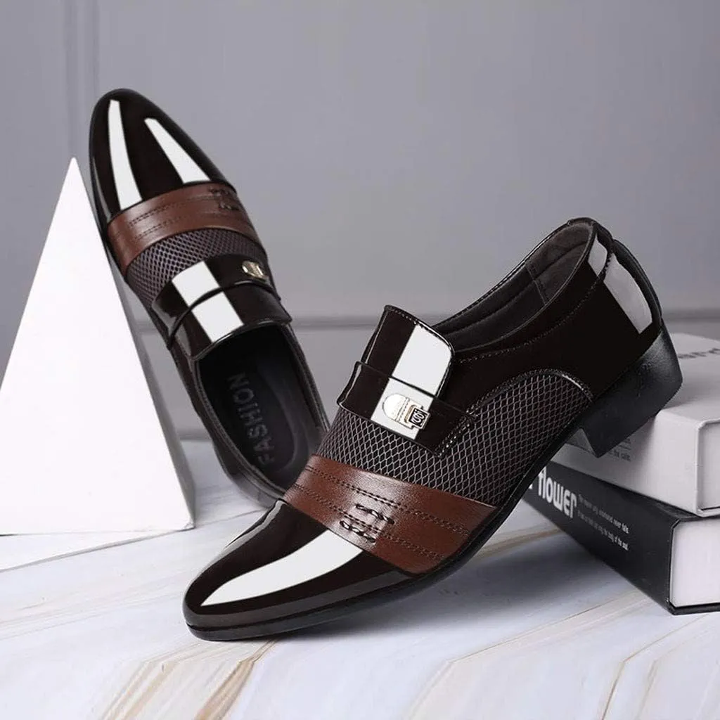 Shoe Men Leather Comfortable Suit Casual Business Wedding Shoes Male Shoes Men's leather shoes Non Slip Shoes for Men Leather, 6.5