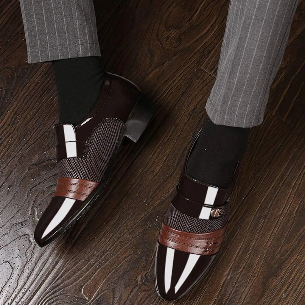 Shoe Men Leather Comfortable Suit Casual Business Wedding Shoes Male Shoes Men's leather shoes Non Slip Shoes for Men Leather, 6.5