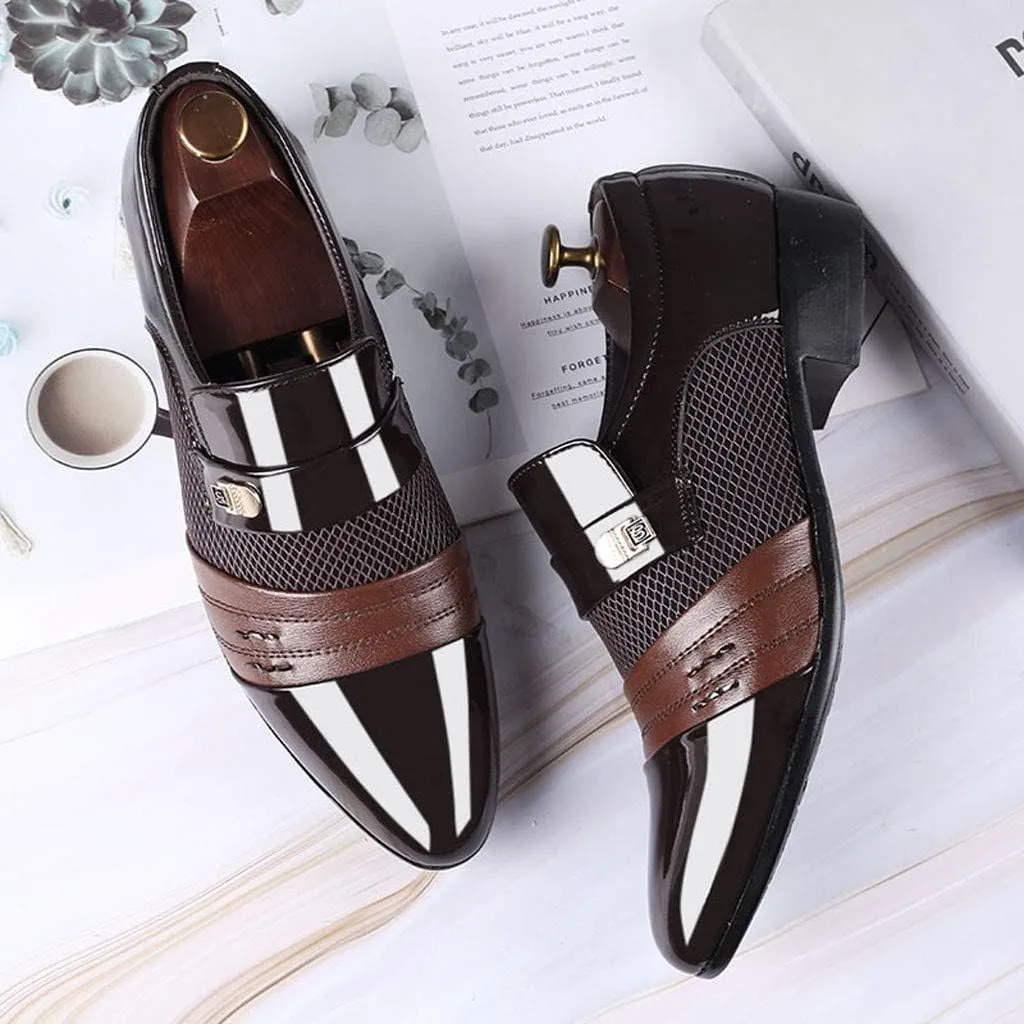 Shoe Men Leather Comfortable Suit Casual Business Wedding Shoes Male Shoes Men's leather shoes Non Slip Shoes for Men Leather, 6.5