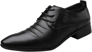 Shoes Suit Shoe Casual Shoes Male Wedding Lace Leather Men Comfortable Business Men's leather shoes Fashion Shoes (Black, 43), 9