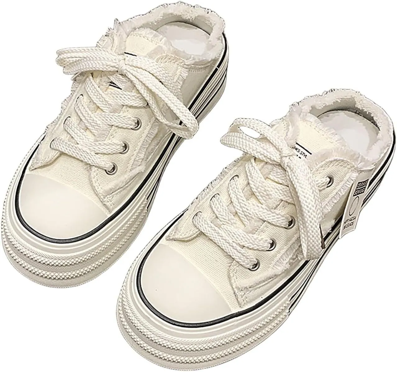 Summer Women's Thick Sole Canvas Toe Sandals Adjustable Strap Comfortable Casual Beach Walking Shoes