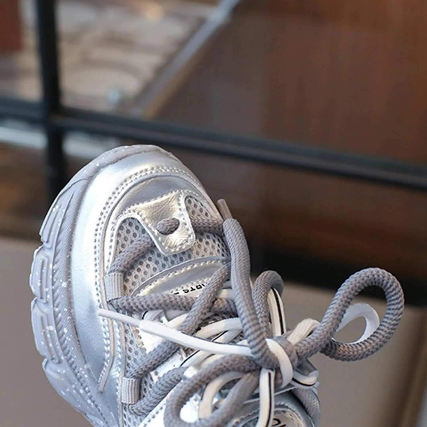 Toddler Kids Chunky Sneakers Fashion Platform White Leather Casual Dad Shoes Comfortable Wedge Walking Sport Sneakers