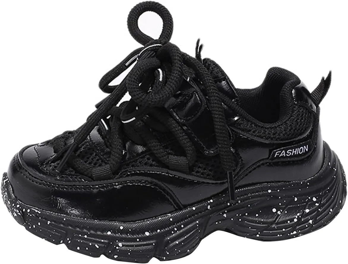 Toddler Kids Chunky Sneakers Fashion Platform White Leather Casual Dad Shoes Comfortable Wedge Walking Sport Sneakers
