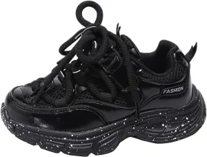 Toddler Kids Chunky Sneakers Fashion Platform White Leather Casual Dad Shoes Comfortable Wedge Walking Sport Sneakers