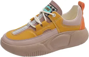 UGOSELEC Women Platform Chunky Sneakers Dad Shoes,Comfort Colorblock Non-Slip Lightweight Lace Up Walking Shoes Platform Sneakers