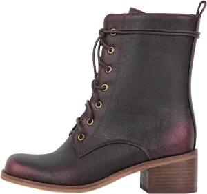 VERISSON Square Toe Low Block Heeled Combat Boots Zip up Chunky Heels Fashion Booties