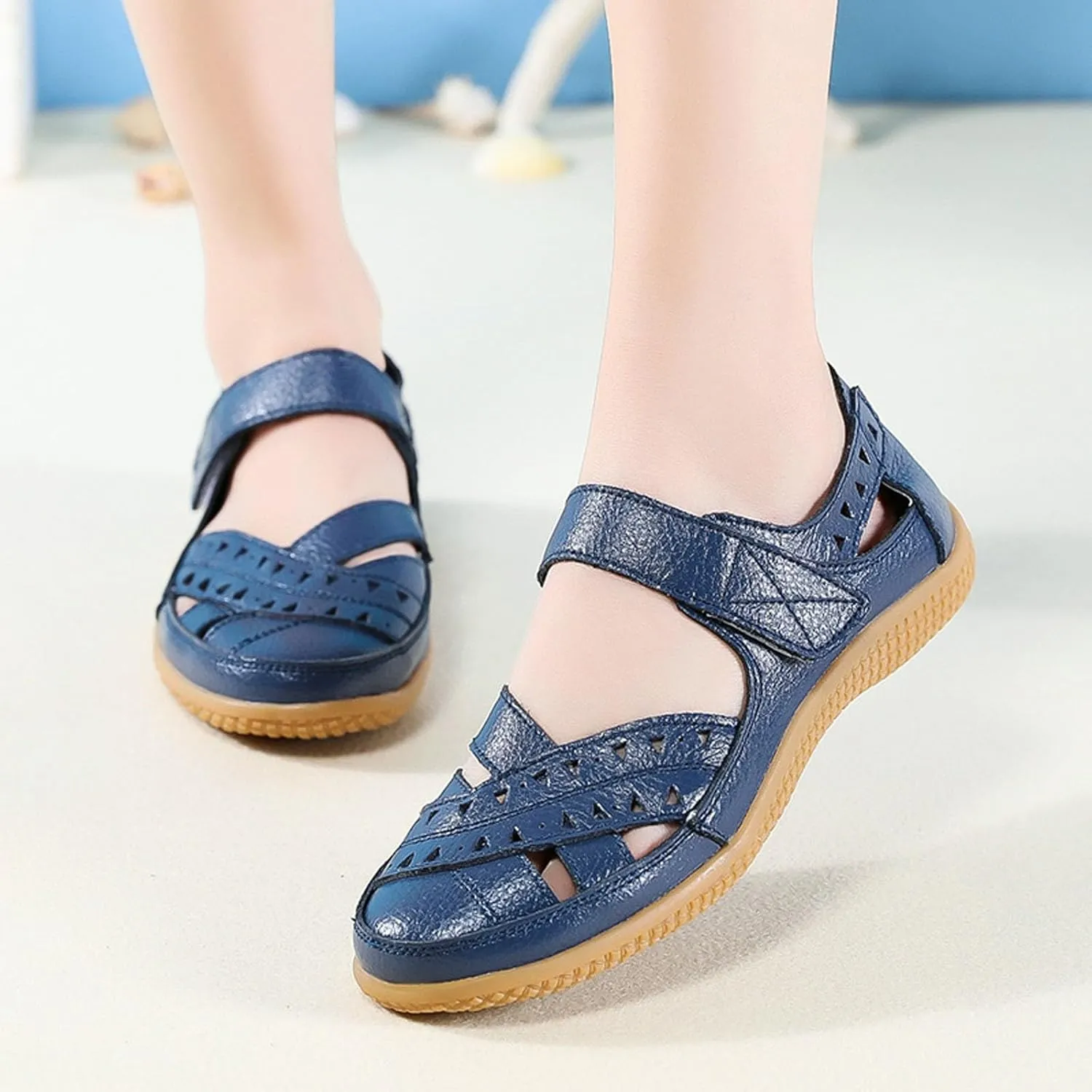 Women's Casual Slip On Shoes Comfortable Soft Flat Walking Sandals for Everyday Wear Lightweight Breathable Design