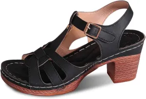 Women's Chunky Heel Sandals 2025 Trendy Open Toe Comfortable Slip On Casual Dressy Wedge Shoes for Spring Summer