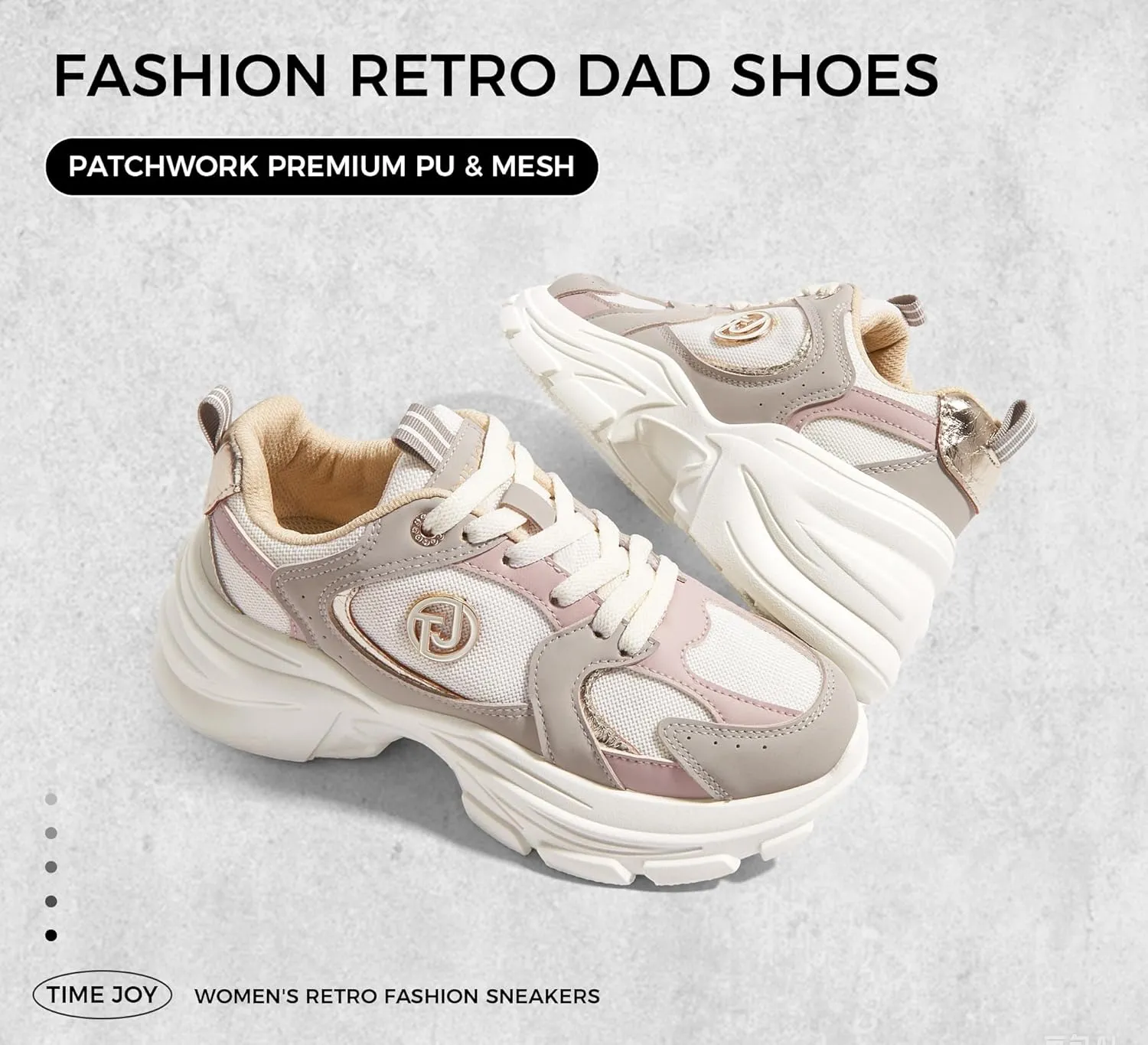 Women's Chunky Platform Sneakers Retro Dad Shoes with Recyclable Material Insole Anti-Slip Rubber Sole & Lightweight Cushion for Casual, Streetwear & Daily Outfits