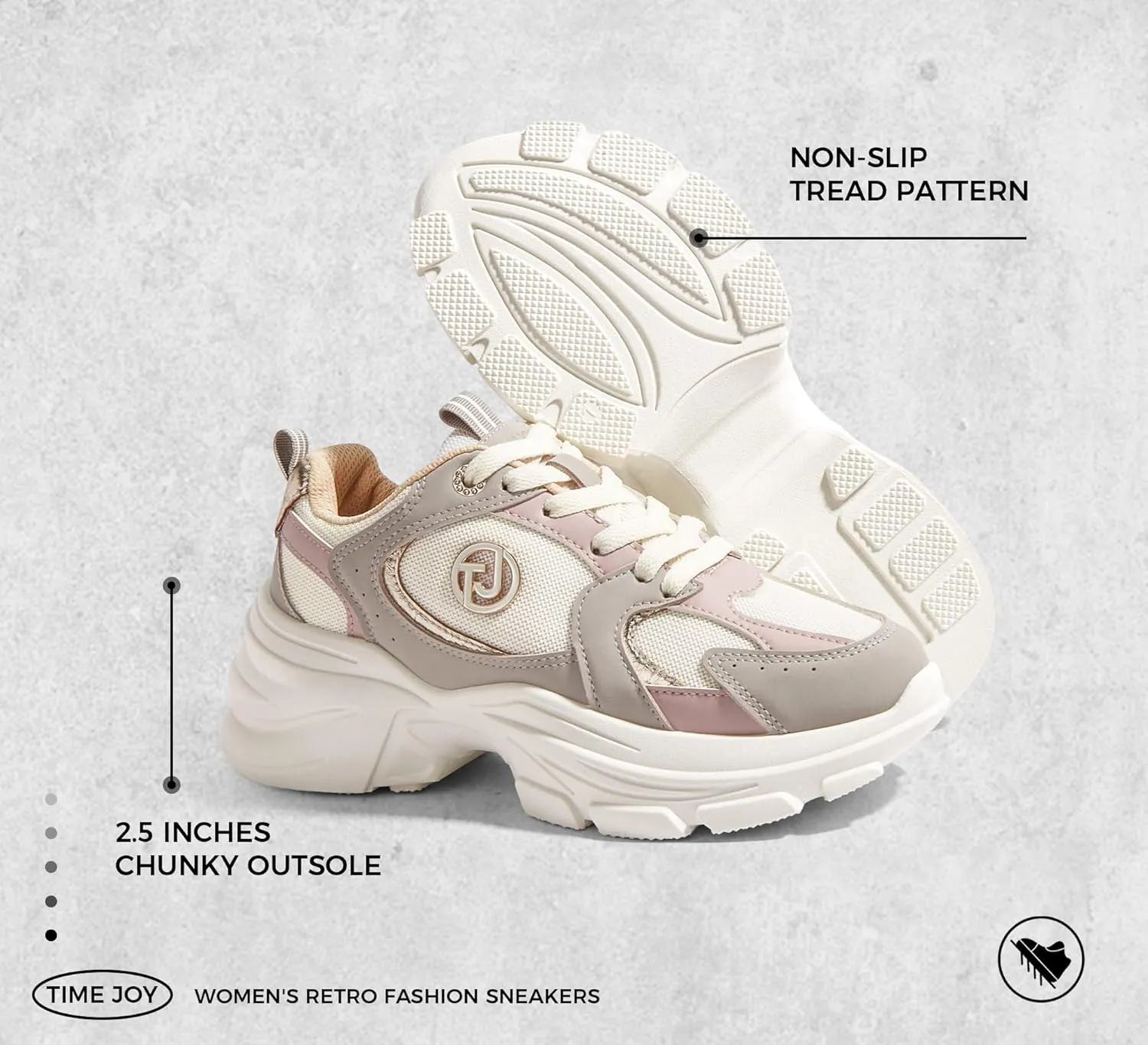 Women's Chunky Platform Sneakers Retro Dad Shoes with Recyclable Material Insole Anti-Slip Rubber Sole & Lightweight Cushion for Casual, Streetwear & Daily Outfits