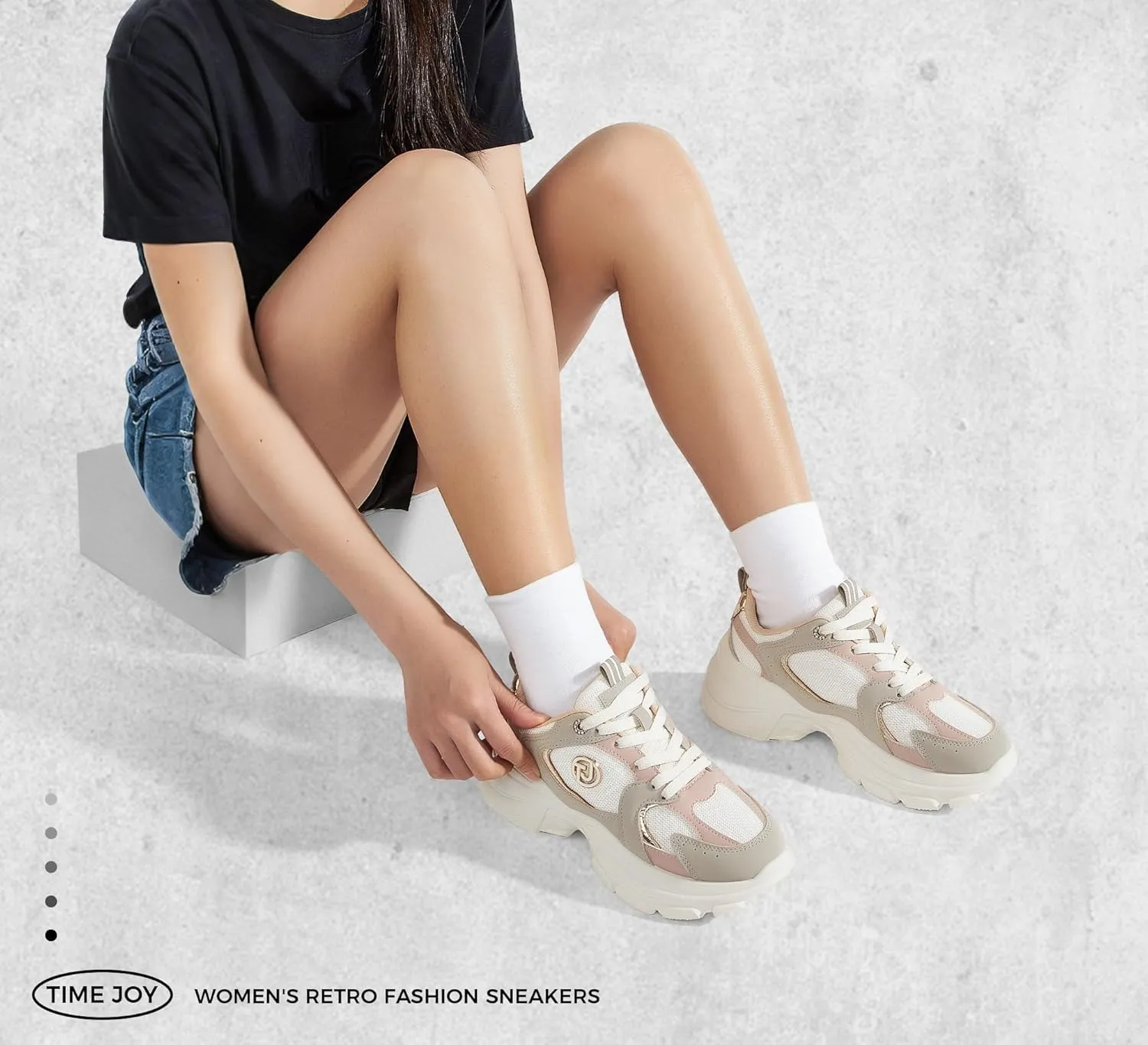 Women's Chunky Platform Sneakers Retro Dad Shoes with Recyclable Material Insole Anti-Slip Rubber Sole & Lightweight Cushion for Casual, Streetwear & Daily Outfits