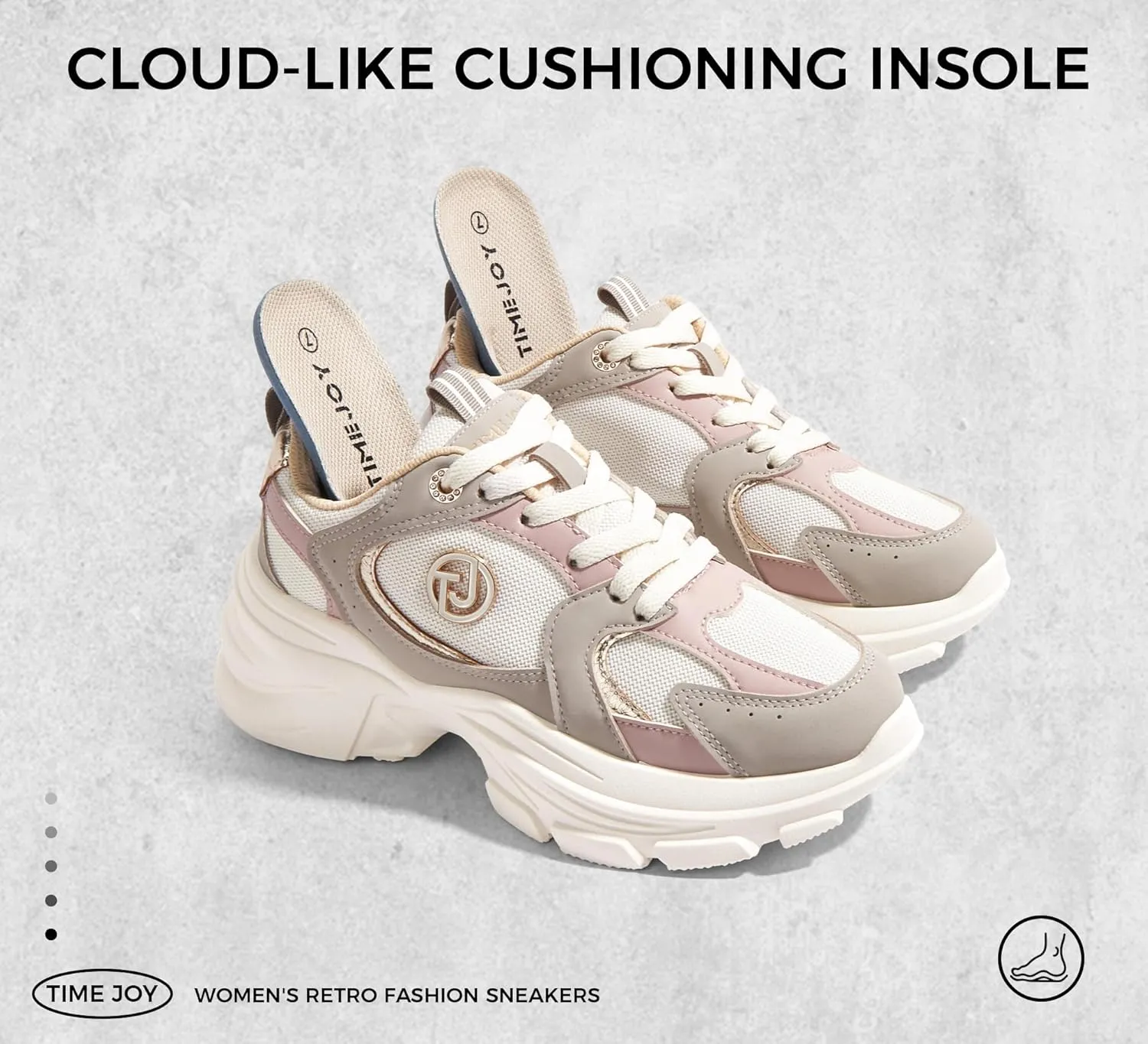 Women's Chunky Platform Sneakers Retro Dad Shoes with Recyclable Material Insole Anti-Slip Rubber Sole & Lightweight Cushion for Casual, Streetwear & Daily Outfits