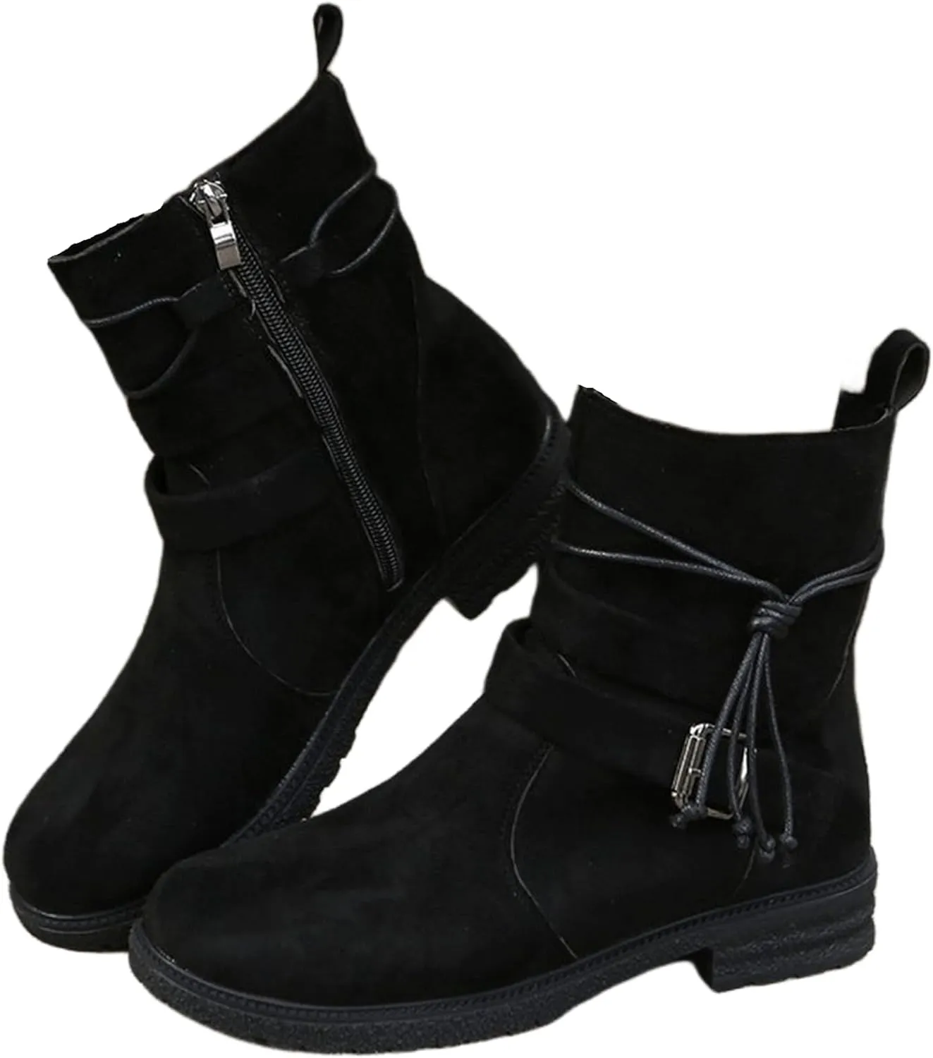 Womens Dress Bo_ots Low He_el Comfortable Combat bo_ots Mid-Calf Military Winter bo_ot Motorcycle Biker Ankle bo_oties