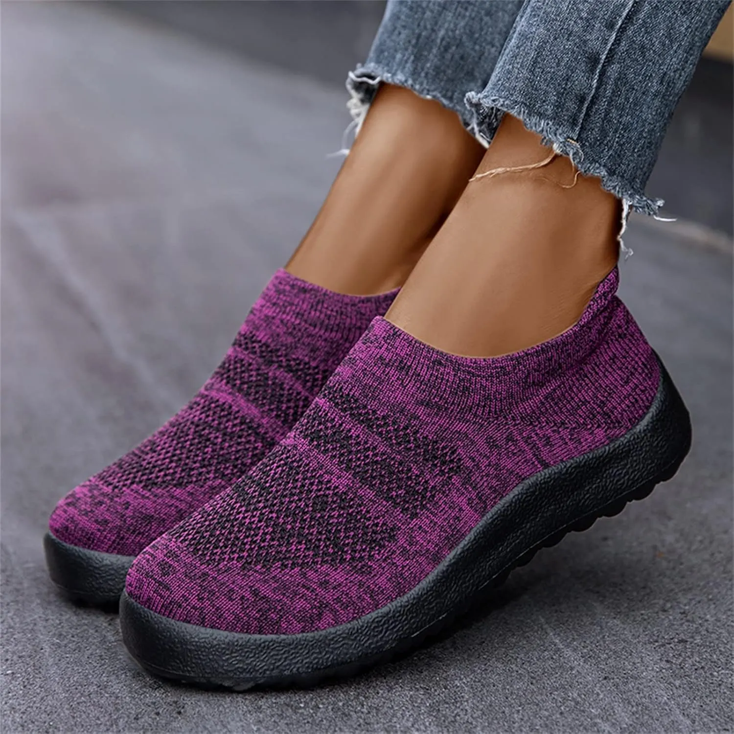 Women's Fashion Sneaker Non Slip Lace Up Comfort Women's Work or Walking Sneakers Mens Slip On Running Shoes Fall Loafers Women Black Slip On Sneakers