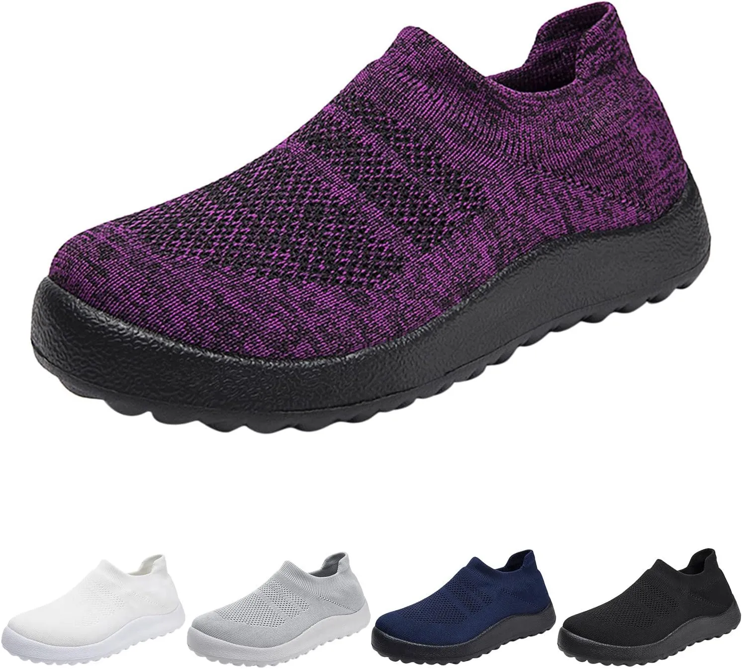 Women's Fashion Sneaker Non Slip Lace Up Comfort Women's Work or Walking Sneakers Mens Slip On Running Shoes Fall Loafers Women Black Slip On Sneakers