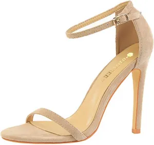 Womens High Heels Stilettos Round Toe Ankle Strap High Heel Sandal