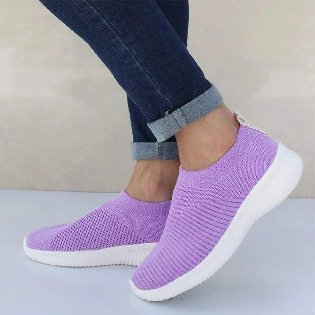 Women's Lightweight Slip On Walking Running Shoes Slip On Shoes Women Lether Women's Casual Shoes Fashion Sneakers Red Tennis Shoe Cross Trainer Shoe